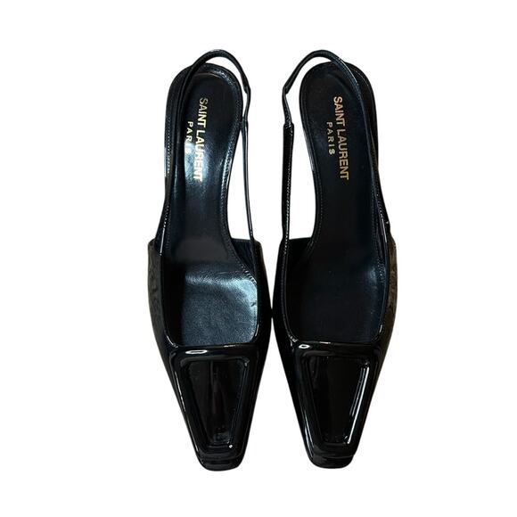 Saint Laurent Tom Slingback Pump 60 Black Patent Leather  NEW EU 35.5 US 5.5 - Picture 6 of 16